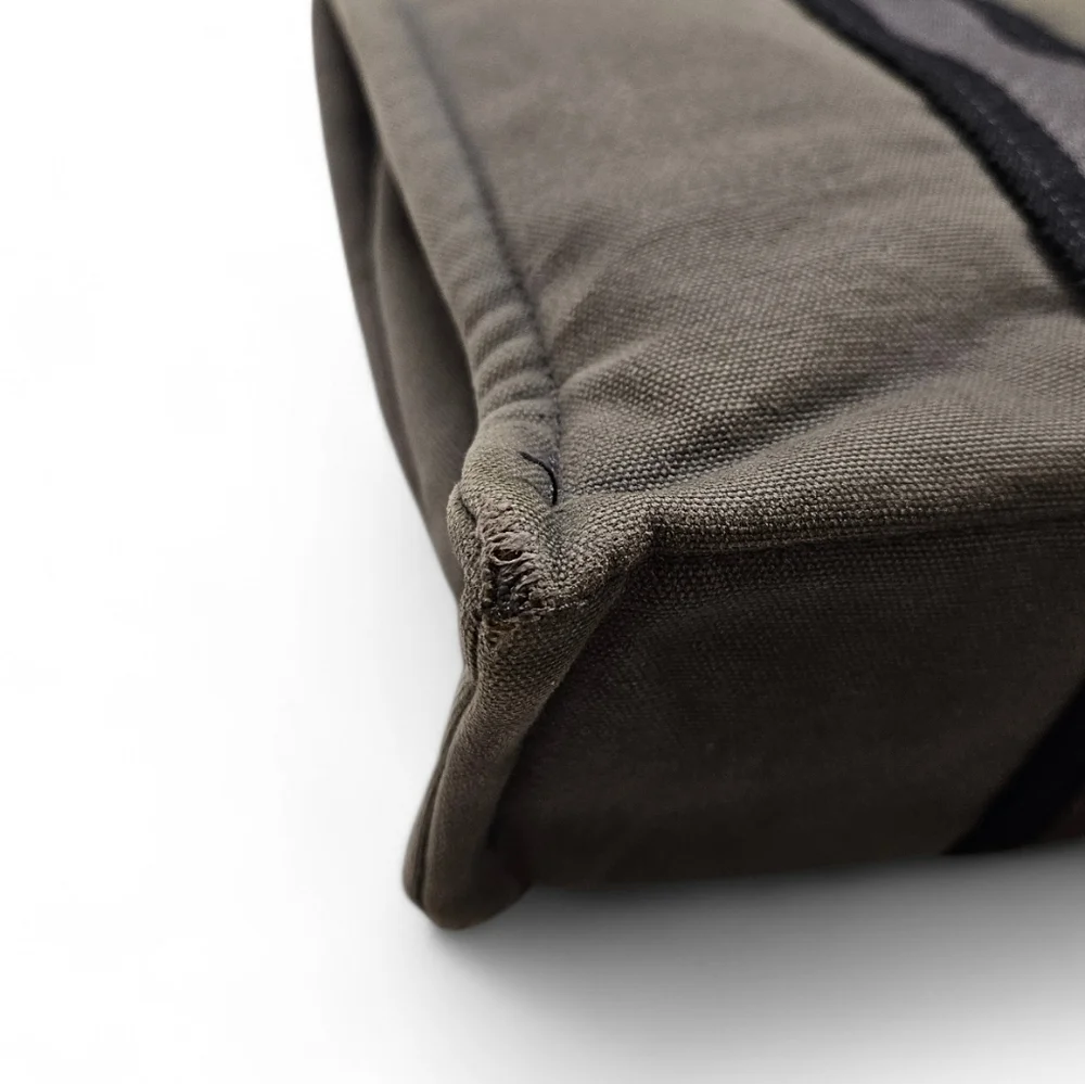 Hermes Fourre Tout PM Holdall Tote Bag In Gray And Black Cotton Canvas